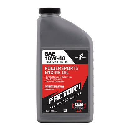 Factory Racing Parts SAE 10W-40 3 Quart Oil Change Kit For Kawasaki EX650 Ninja 650R FRP-210-1055-1