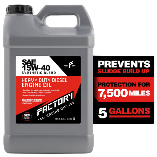 Factory Racing Oil SAE 15W-40 Synthetic Diesel Engine Oil, API CK-4, 2.5 Gallons-0