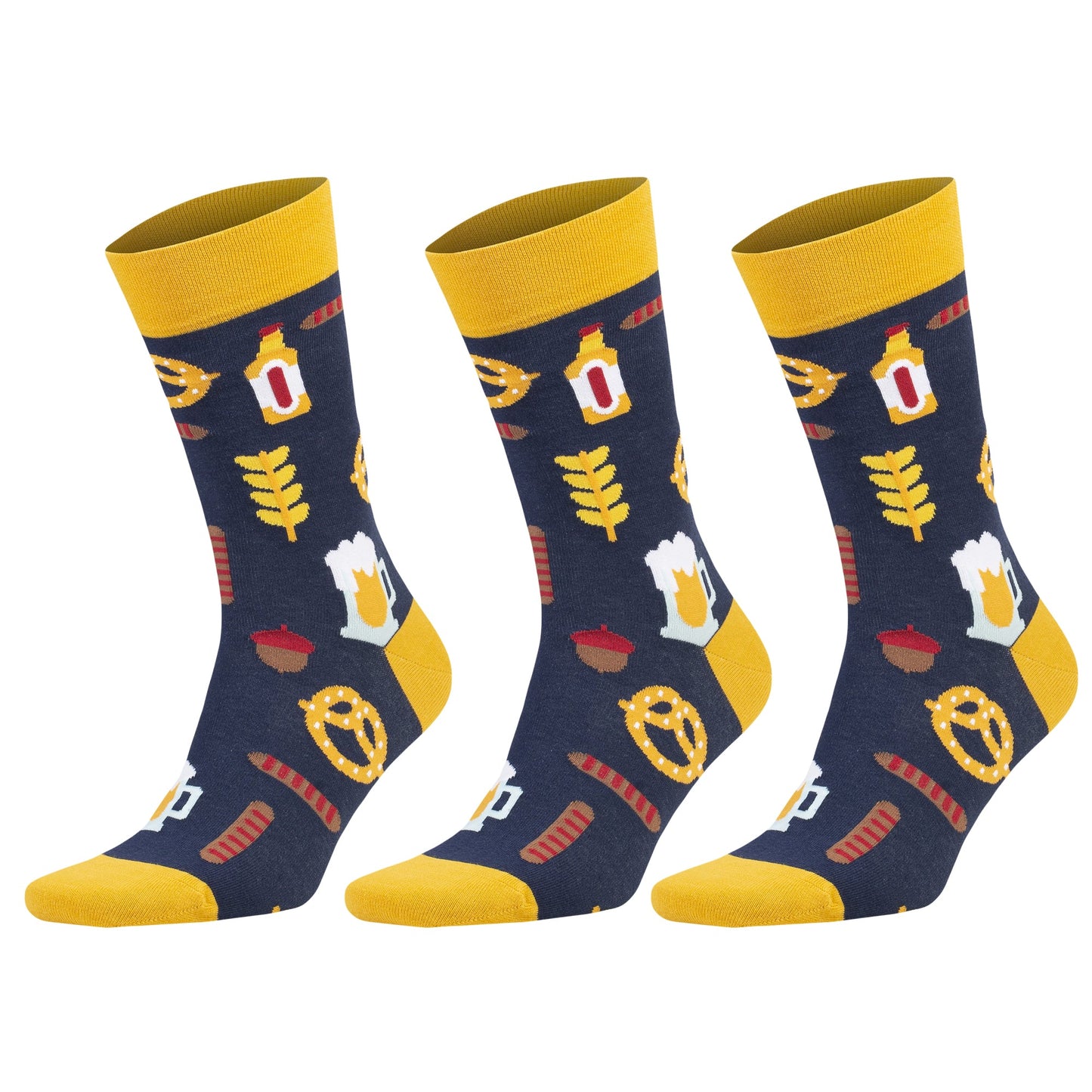 3 Pairs Men's & Women's Colorful Novelty Crew Socks – Fun Cotton Dress Socks-11