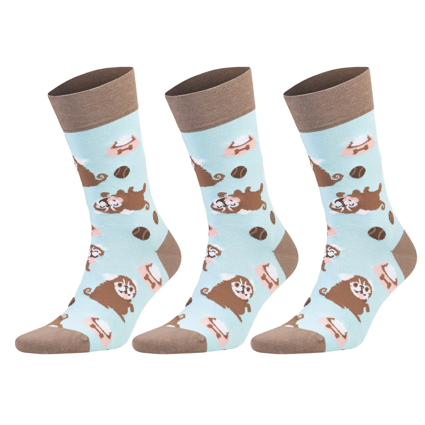 3 Pairs Men's & Women's Colorful Novelty Crew Socks – Fun Cotton Dress Socks-1