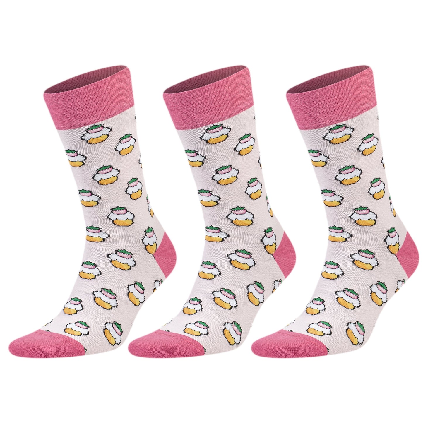 3 Pairs Men's & Women's Colorful Novelty Crew Socks – Fun Cotton Dress Socks-3