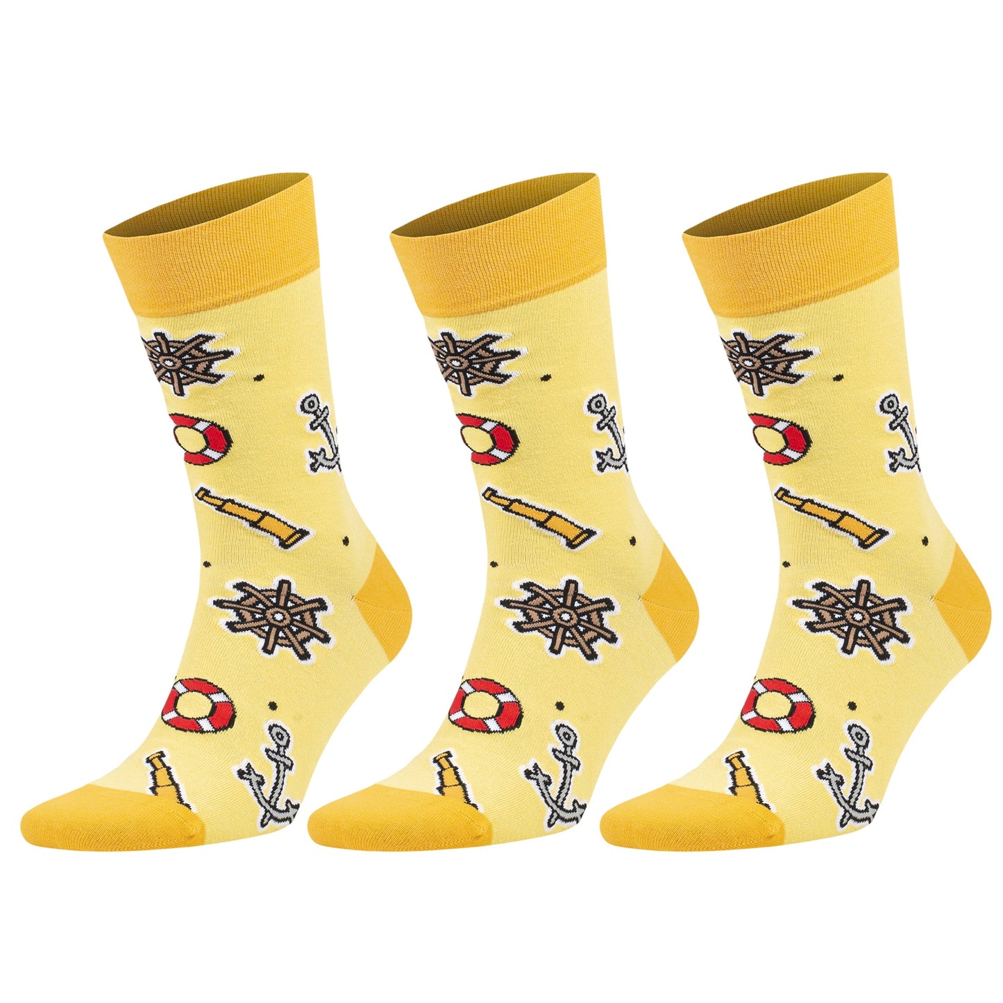 3 Pairs Men's & Women's Colorful Novelty Crew Socks – Fun Cotton Dress Socks-8