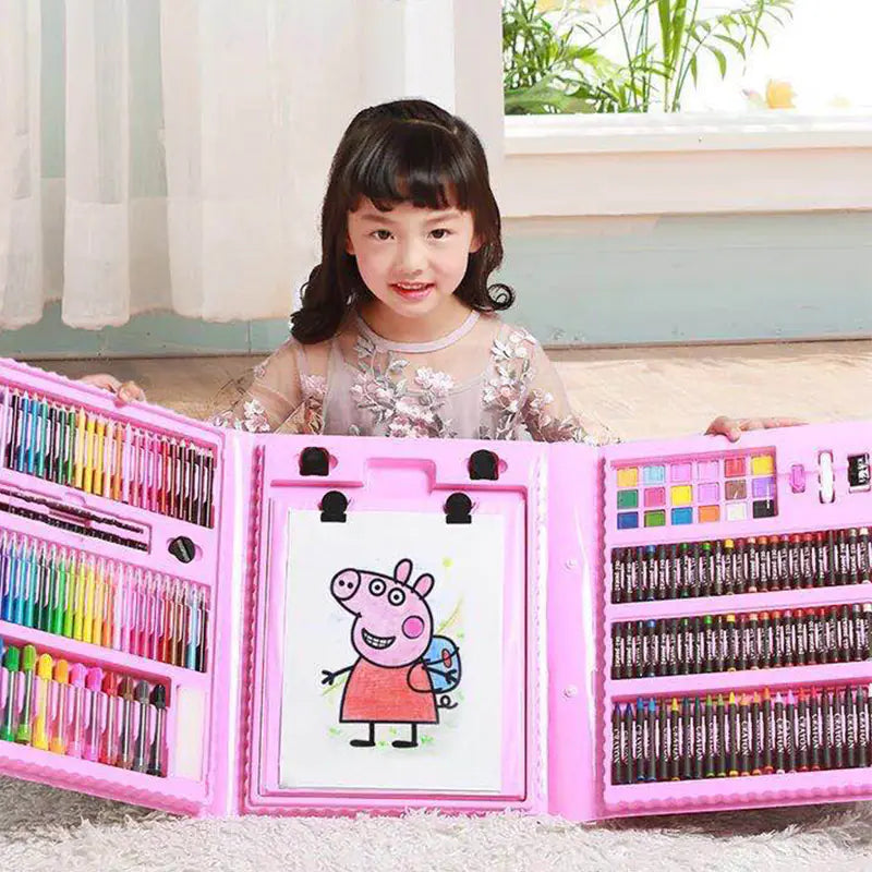 Children's Oil and Watercolor Paint Set with Brushes