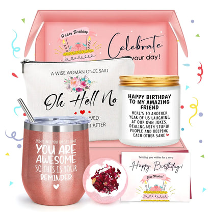 Birthday Gifts for Women Friendship Gifts for Women Best Friend Birthday Gifts for Women Happy Birthday Gifts Basket Set for Women Coworker Friends Female Bestie BFF Best Friend Birthday Gifts Ideas