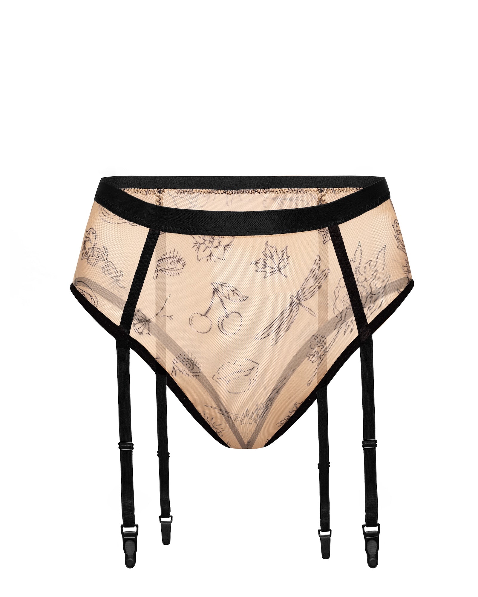 High Waisted Garter Thong, Citala-0