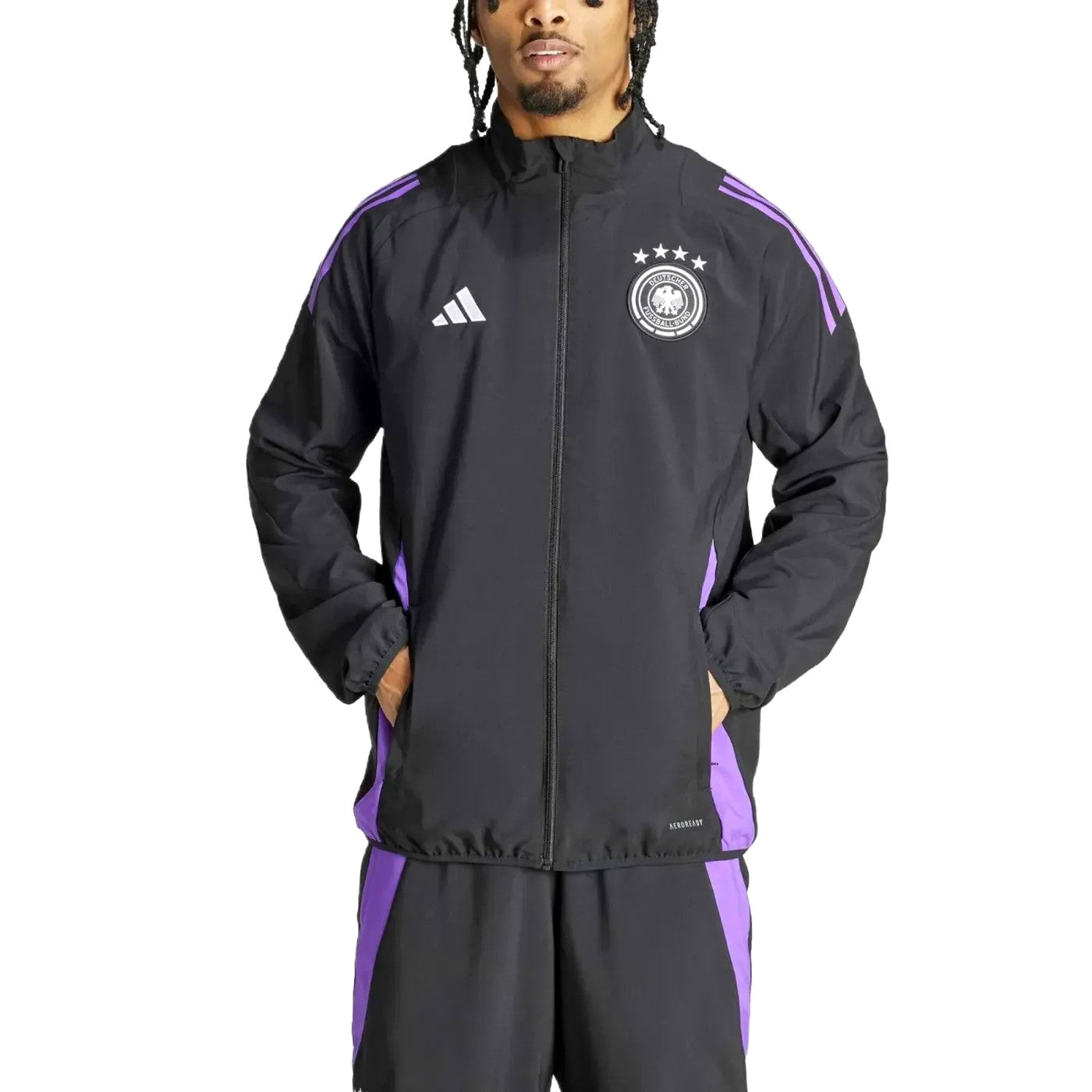 Germany black training presentation Soccer tracksuit 2024/25 - Adidas-1