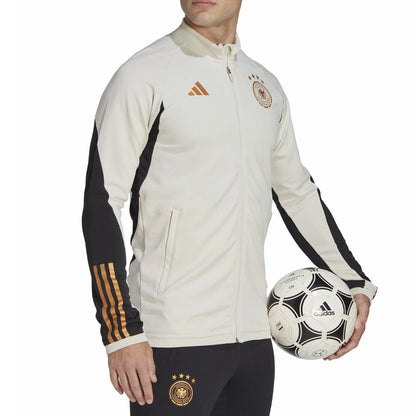 Germany training bench Soccer tracksuit 2022/23 white/black - Adidas-1