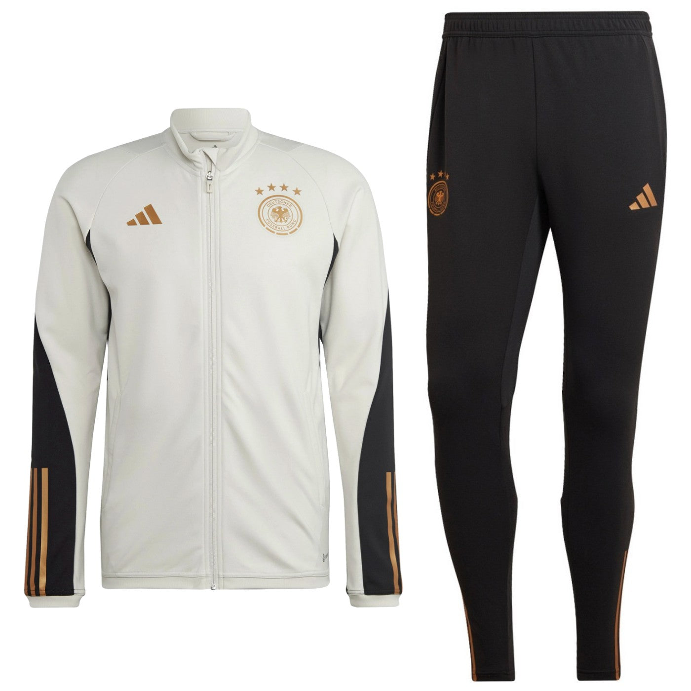 Germany training bench Soccer tracksuit 2022/23 white/black - Adidas-0