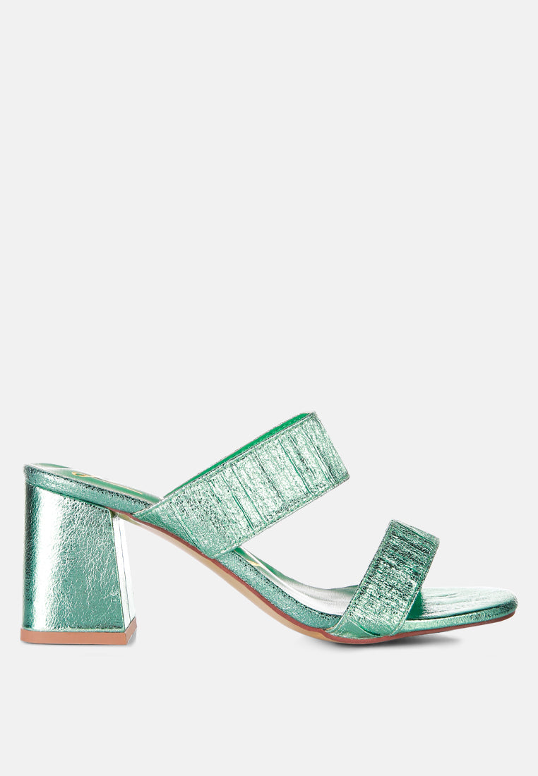 Giblet Metallic Slip On Block Heels-0