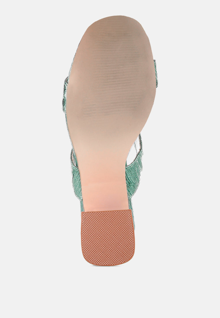 Giblet Metallic Slip On Block Heels-4