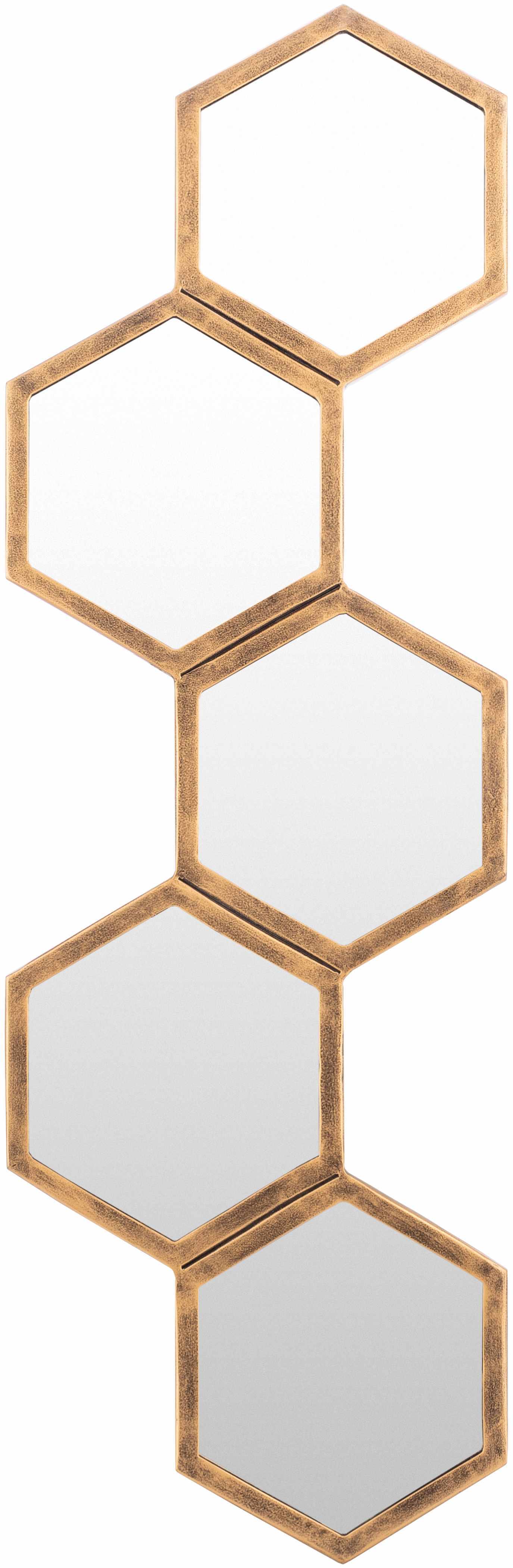 Gitagum Rustic Gold Honeycomb Mirror-1