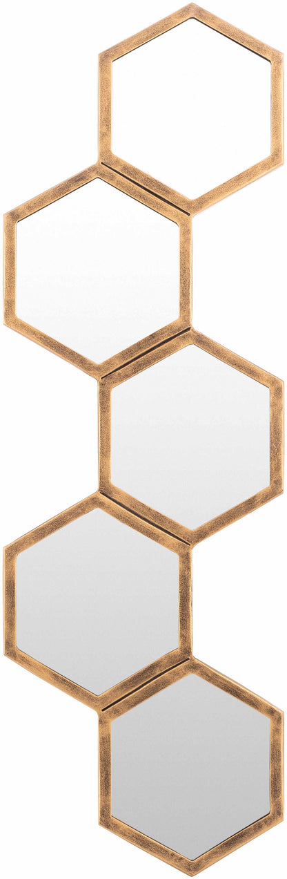 Gitagum Rustic Gold Honeycomb Mirror-1