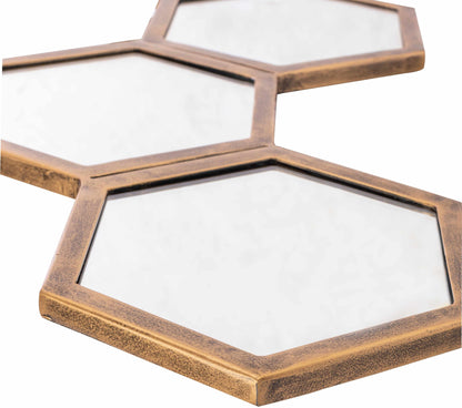 Gitagum Rustic Gold Honeycomb Mirror-2