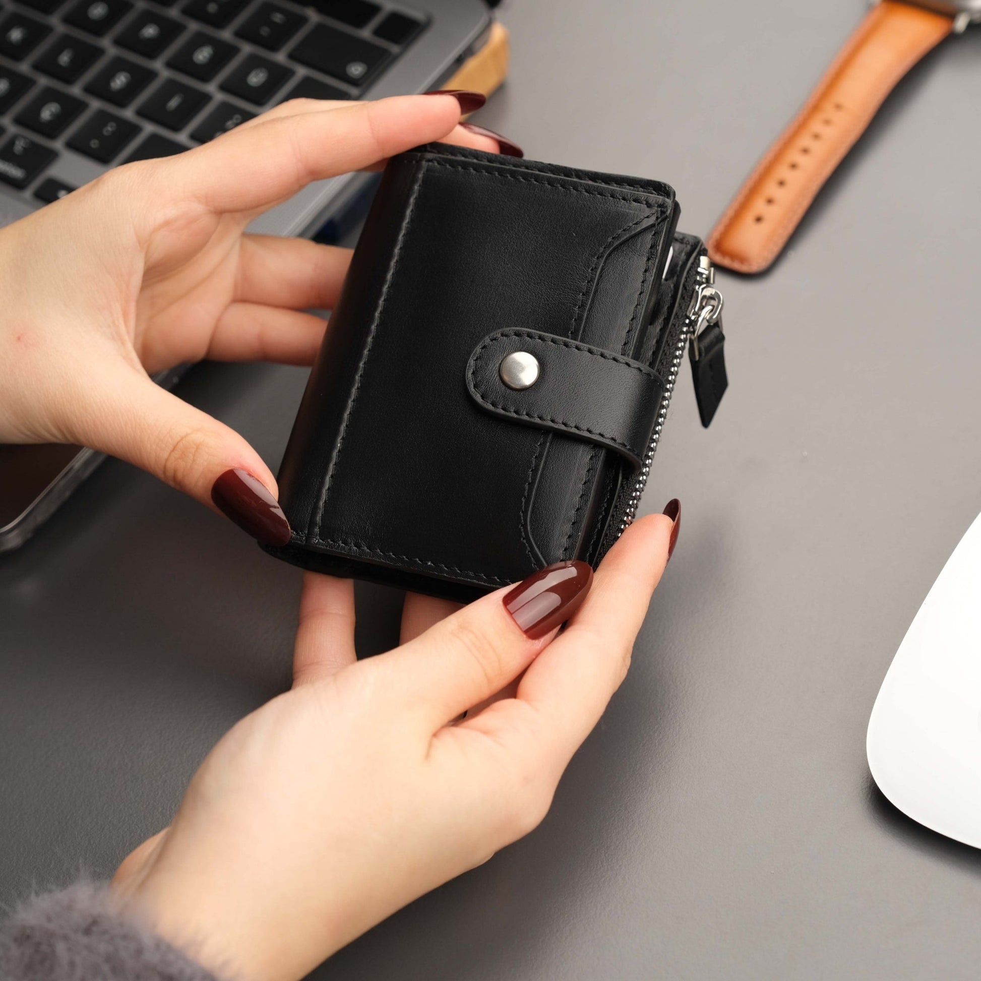 Glenrock Black Leather Pop-up Cardholder Wallet-1