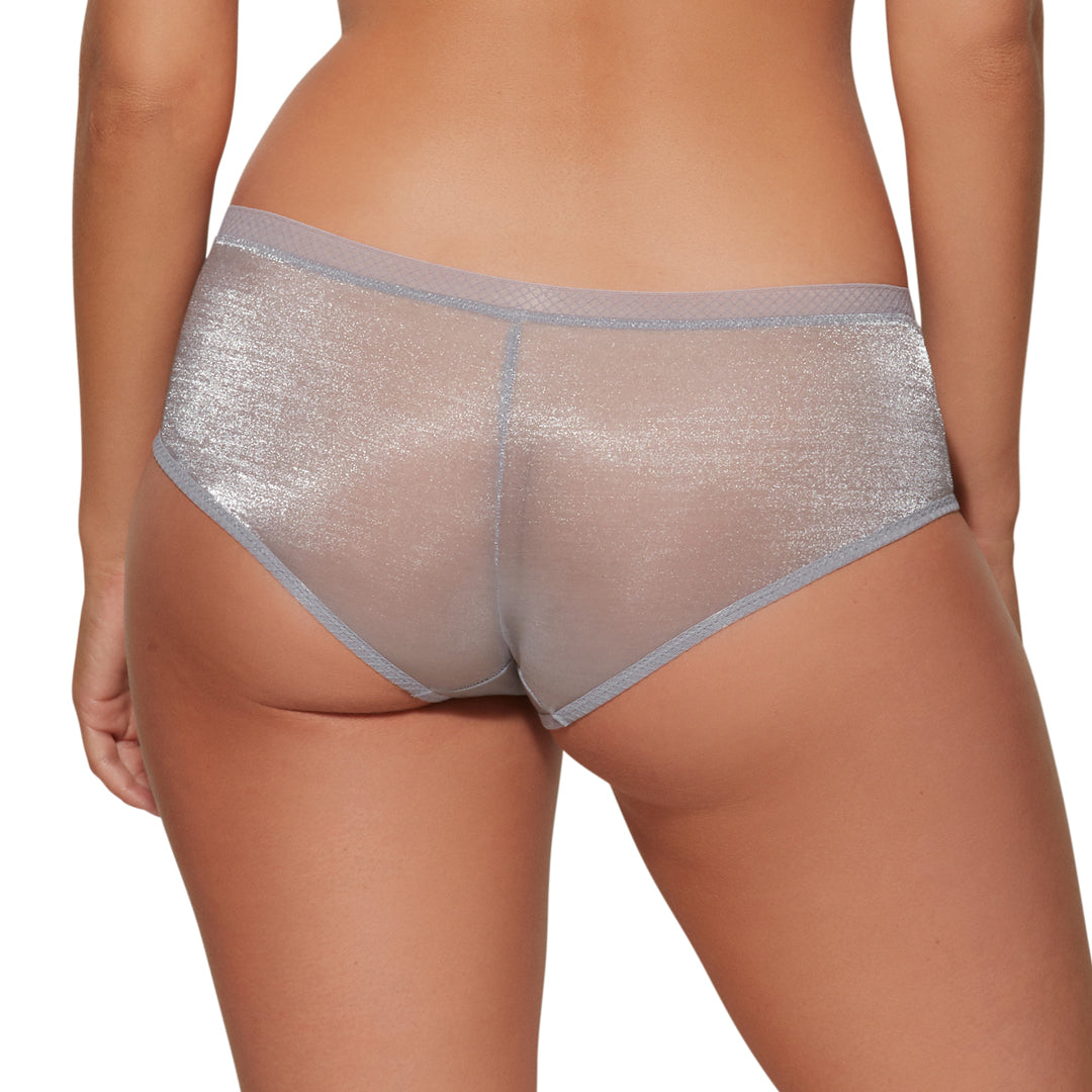 Gossard Glossies Silver Sheer See Through Shorts Panty-1