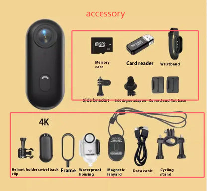 Mini 4K Action Camera - Waterproof, Wearable, Magnetic Mount