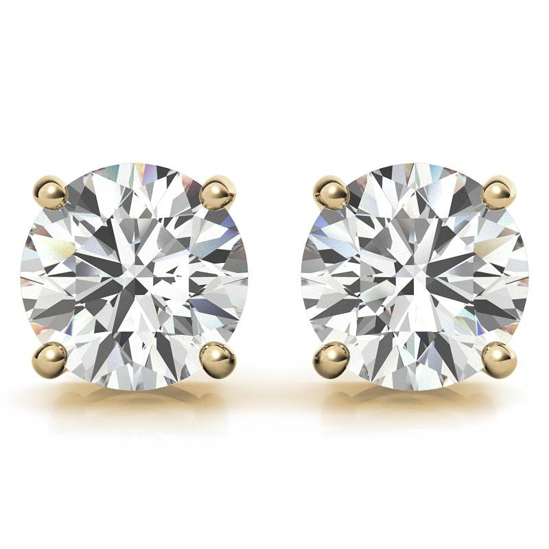 2.50 CTW AGI Certified Lab Grown Diamond (G-VS Clarity) Stud Earrings in 14K White or Yellow Gold-4