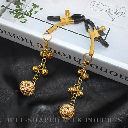 Golden Bell Adjustable Alligator Nipple Clamps with Chain-1