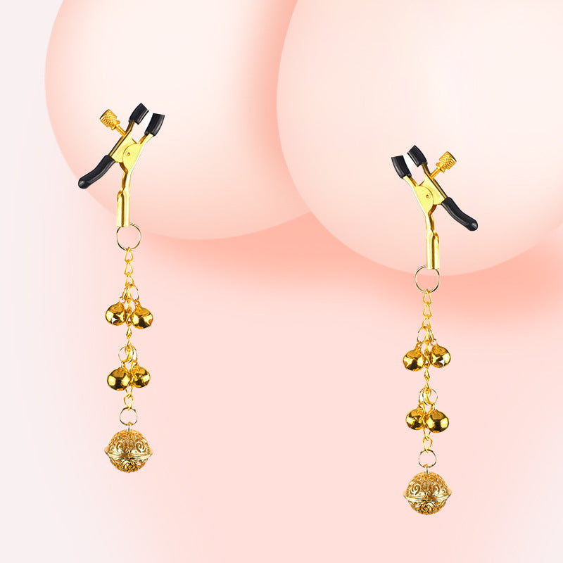 Golden Bell Adjustable Alligator Nipple Clamps with Chain-3