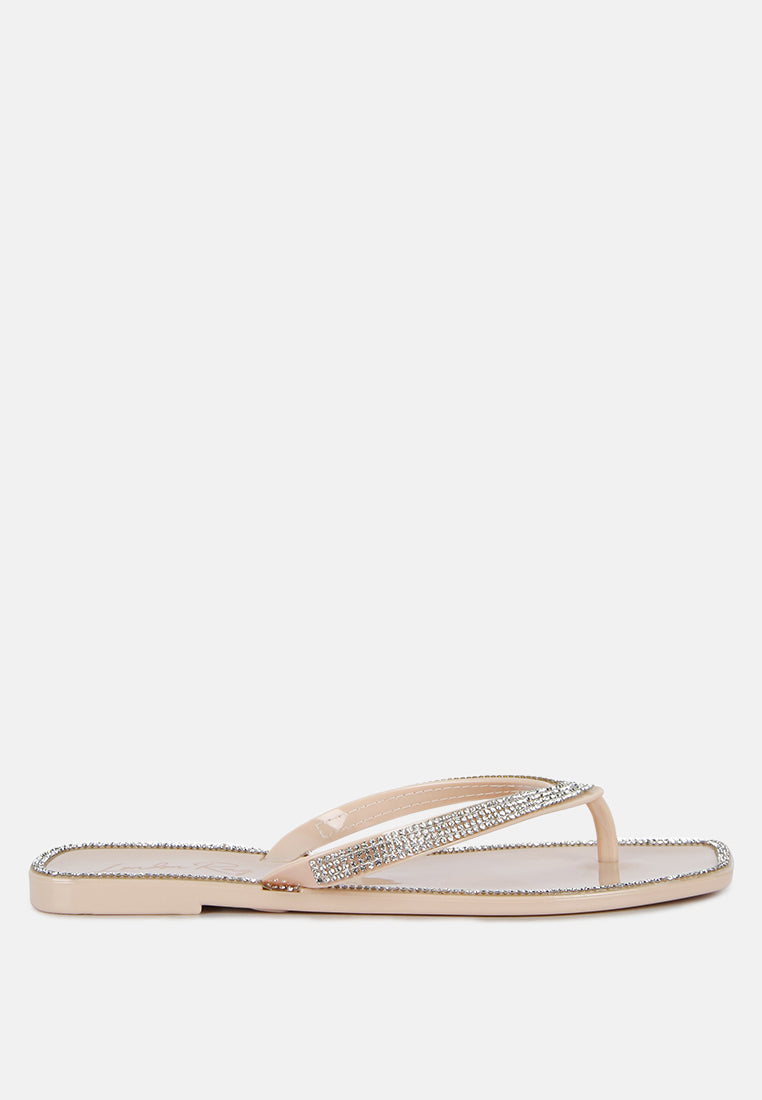 Golightly Diamante Stud Detail Thong Flats-5