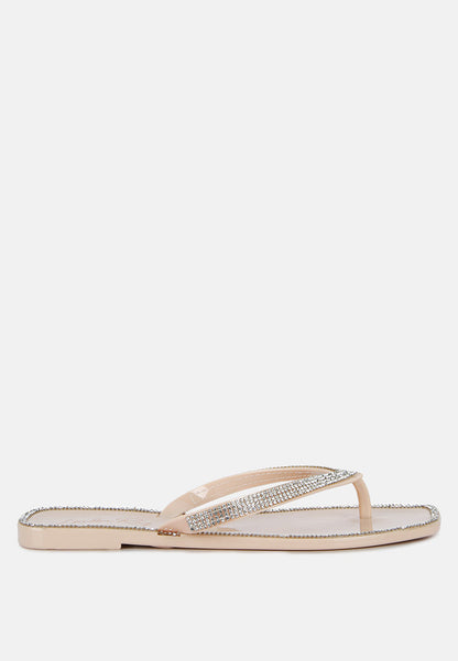 Golightly Diamante Stud Detail Thong Flats-5
