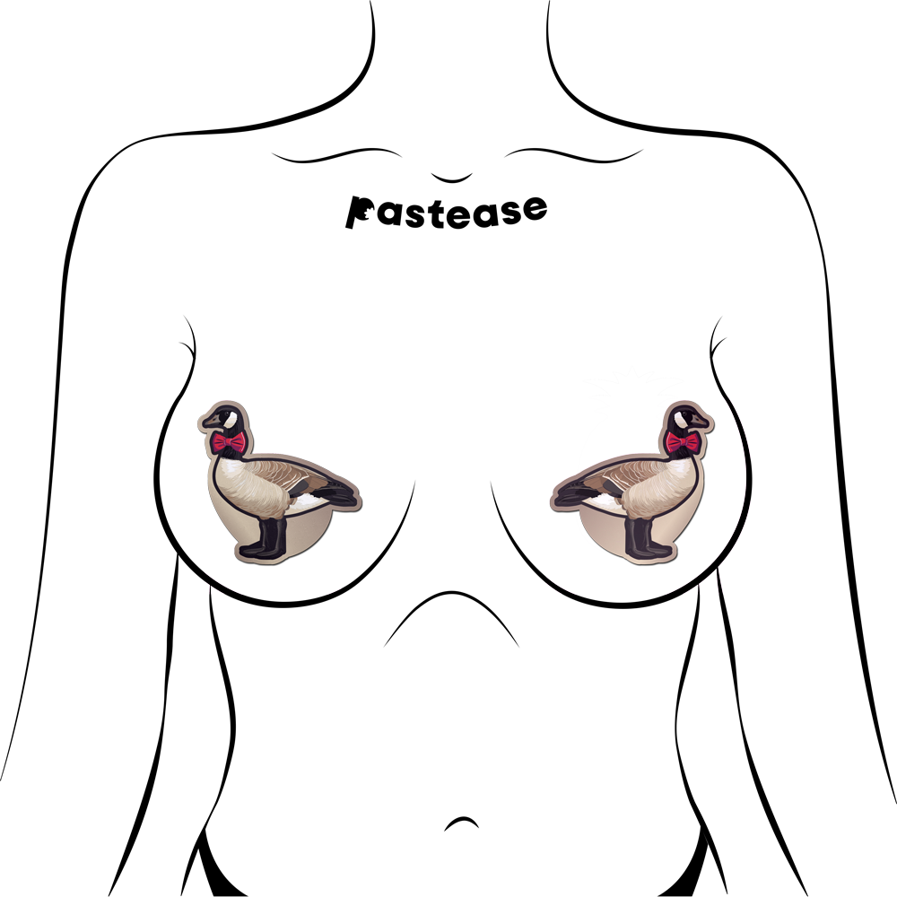 5-Pack: Christmas Goose with Red Holiday Bow Breast Pasties by Pastease®-1
