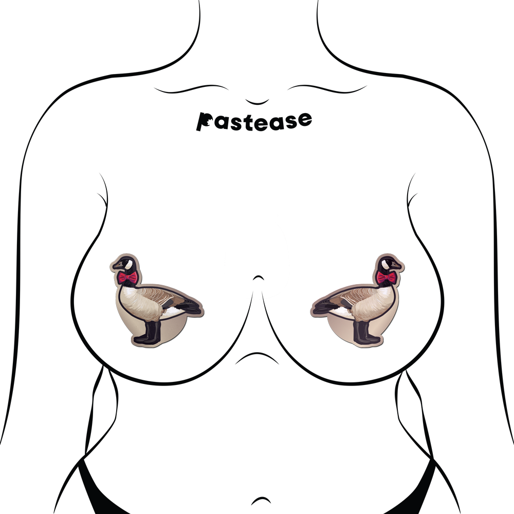 5-Pack: Christmas Goose with Red Holiday Bow Breast Pasties by Pastease®-2
