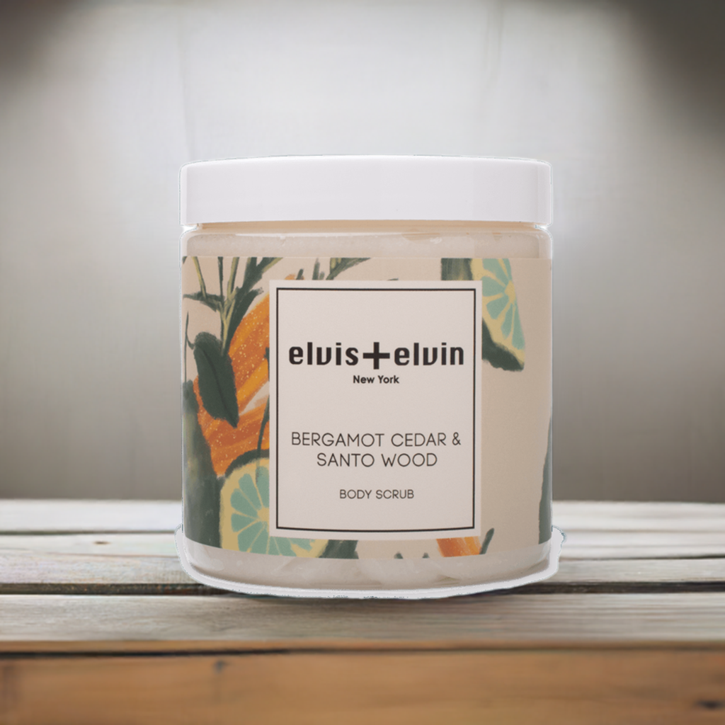 elvis+elvin Bergamot Cedar & Santo Wood Blend Body Scrub with Dead Sea Salt 300ml-2