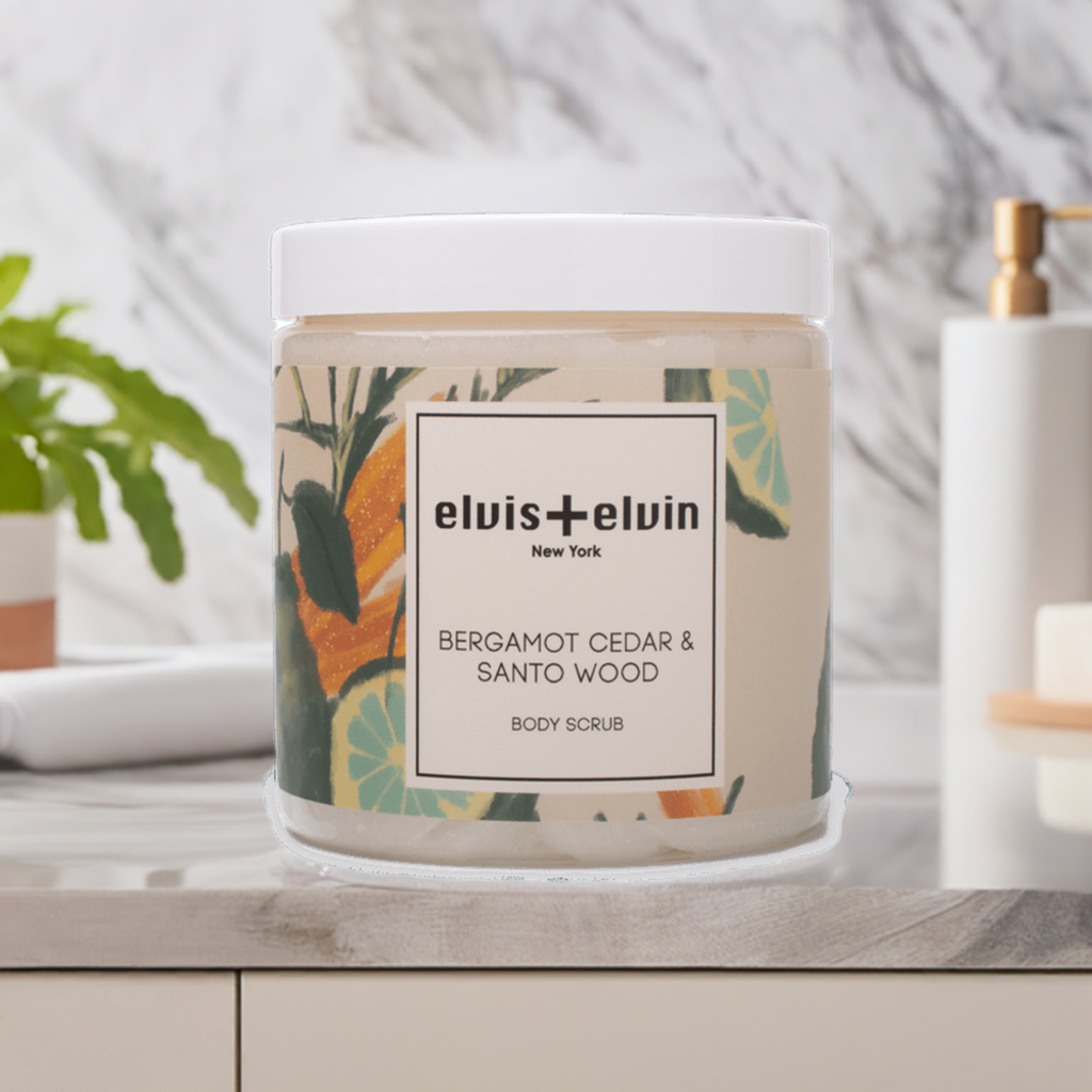 elvis+elvin Bergamot Cedar & Santo Wood Blend Body Scrub with Dead Sea Salt 300ml-3