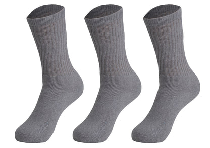 3 Pairs Cotton Crew Socks for Women – Soft, Breathable & Cushioned Athletic Sport Socks, Size 9-11-5