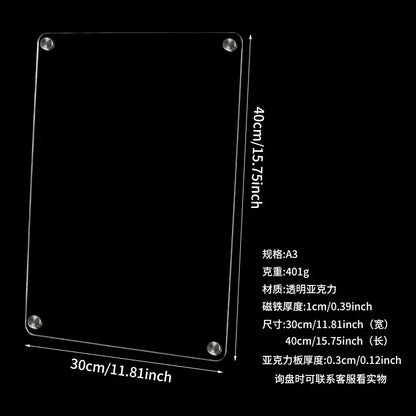 Acrylic Writable Dry Erase Weekly Meal Planner Board