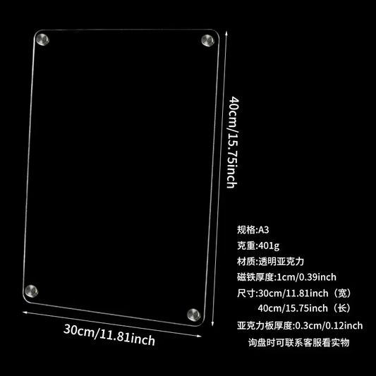 Acrylic Writable Dry Erase Weekly Meal Planner Board