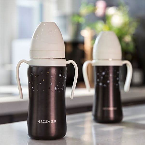 Grosmimi Dark Stainless Straw Cup 300ml White-1