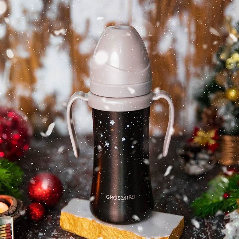 Grosmimi Dark Stainless Straw Cup 300ml Red-3