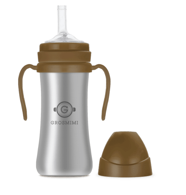 Grosmimi Stainless Straw Cup 200ml Charcoal-1