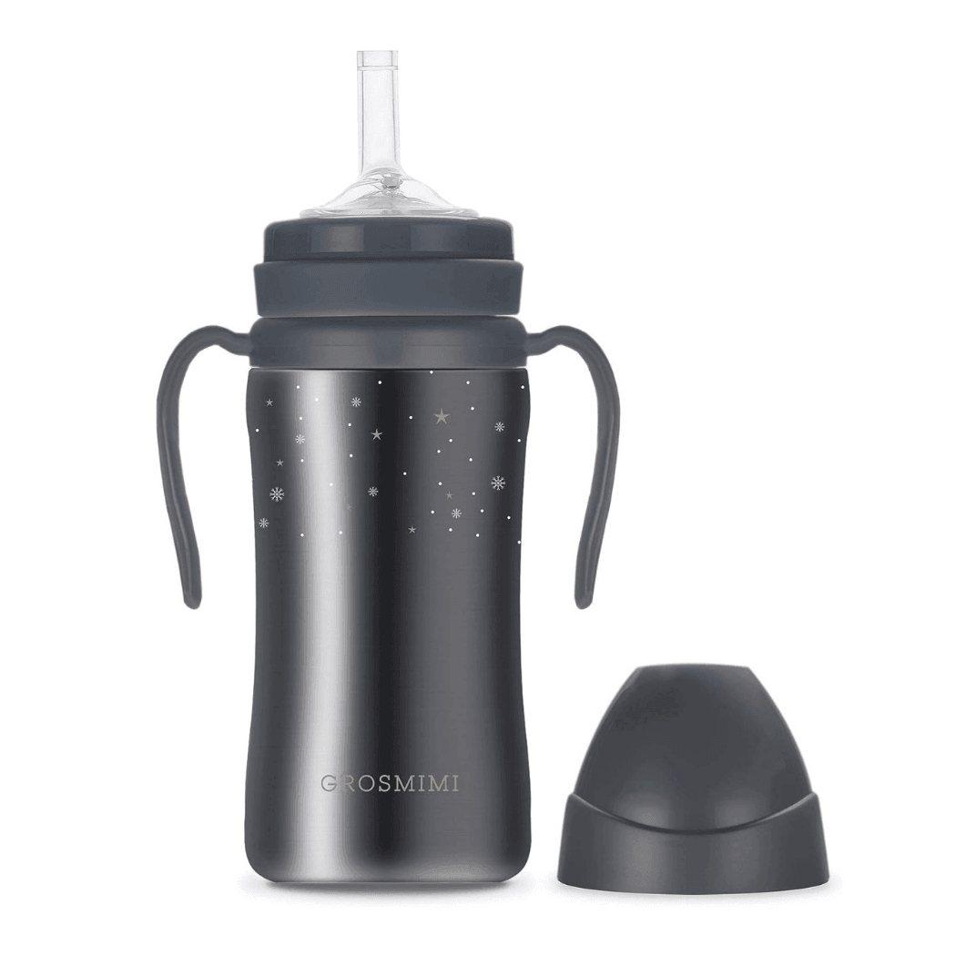 Grosmimi Stainless Straw Cup 200ml Gold brown-4