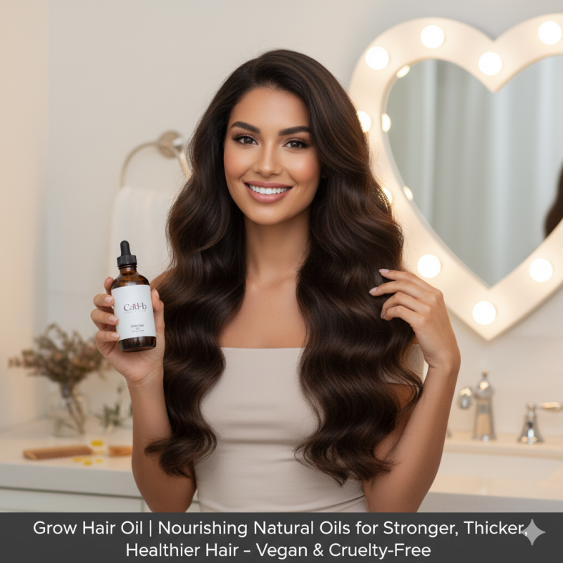 Grow Hair Oil | Nourishing Natural Oils for Stronger, Thicker, Healthier Hair – Vegan & Cruelty-Free