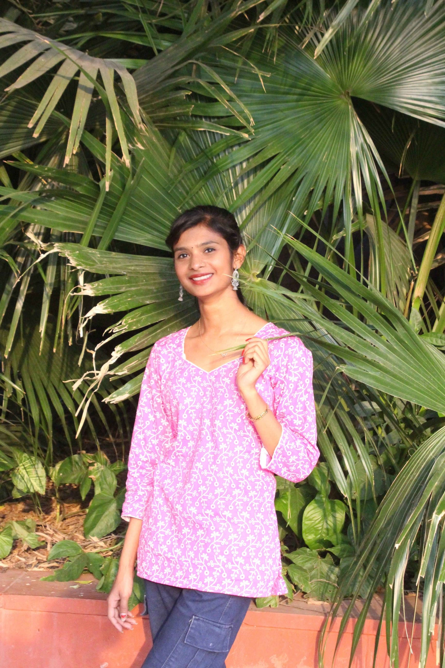 Gulbahar Pink Kurti - Stylish Printed Cotton Kurti for Everyday Wear-0