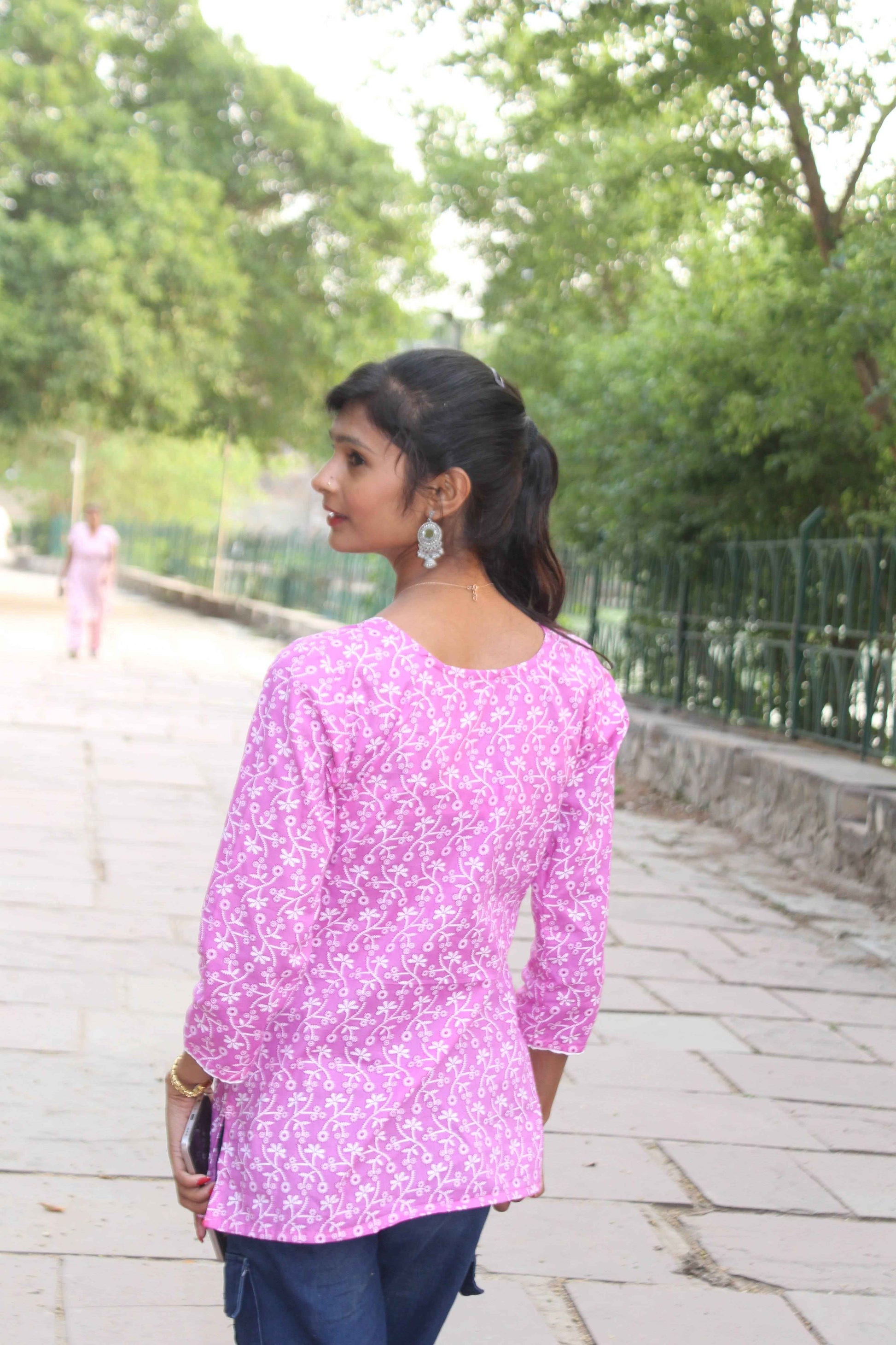 Gulbahar Pink Kurti - Stylish Printed Cotton Kurti for Everyday Wear-2