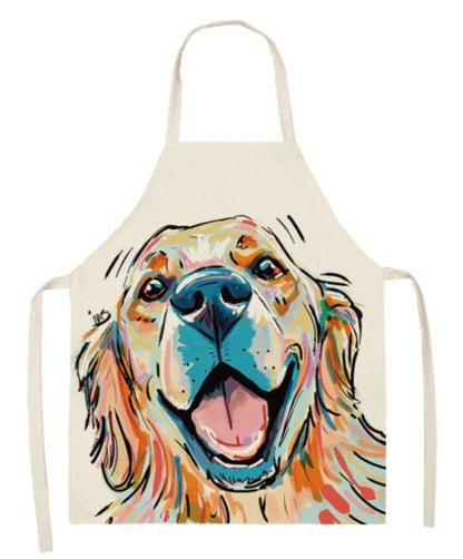 Nordic Polyester Dog Print Apron for Adults