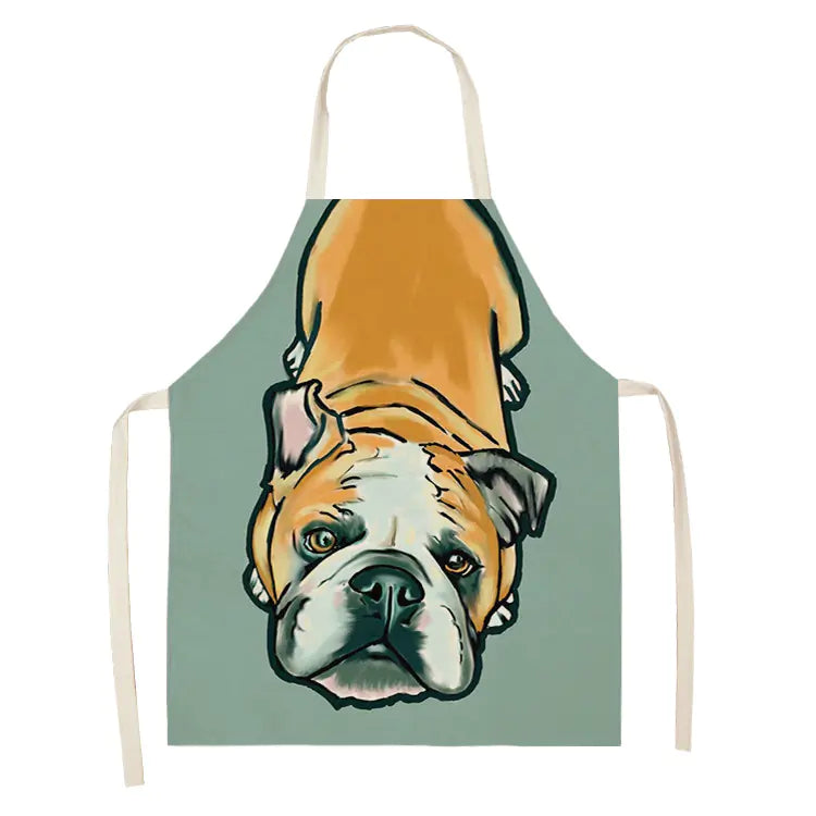 Nordic Polyester Dog Print Apron for Adults