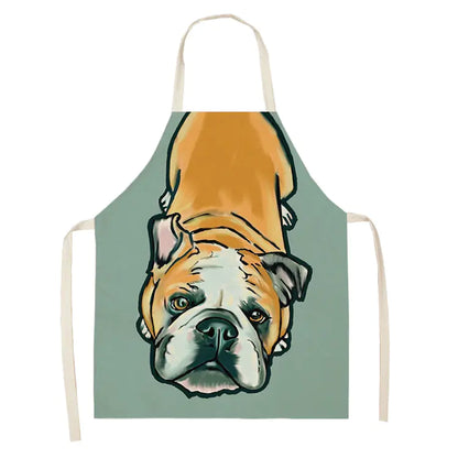 Nordic Polyester Dog Print Apron for Adults
