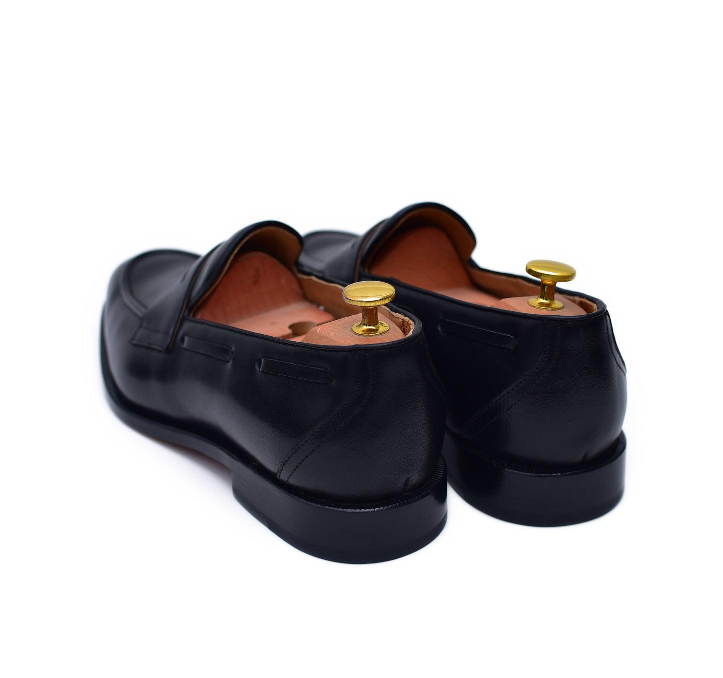 Carrera - Black Leather Slip-On Penny Loafers-4