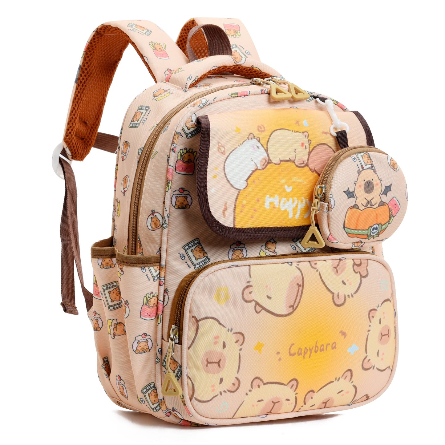 Happy Capybara Kids School Backpack-1