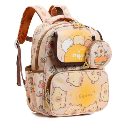 Happy Capybara Kids School Backpack-1