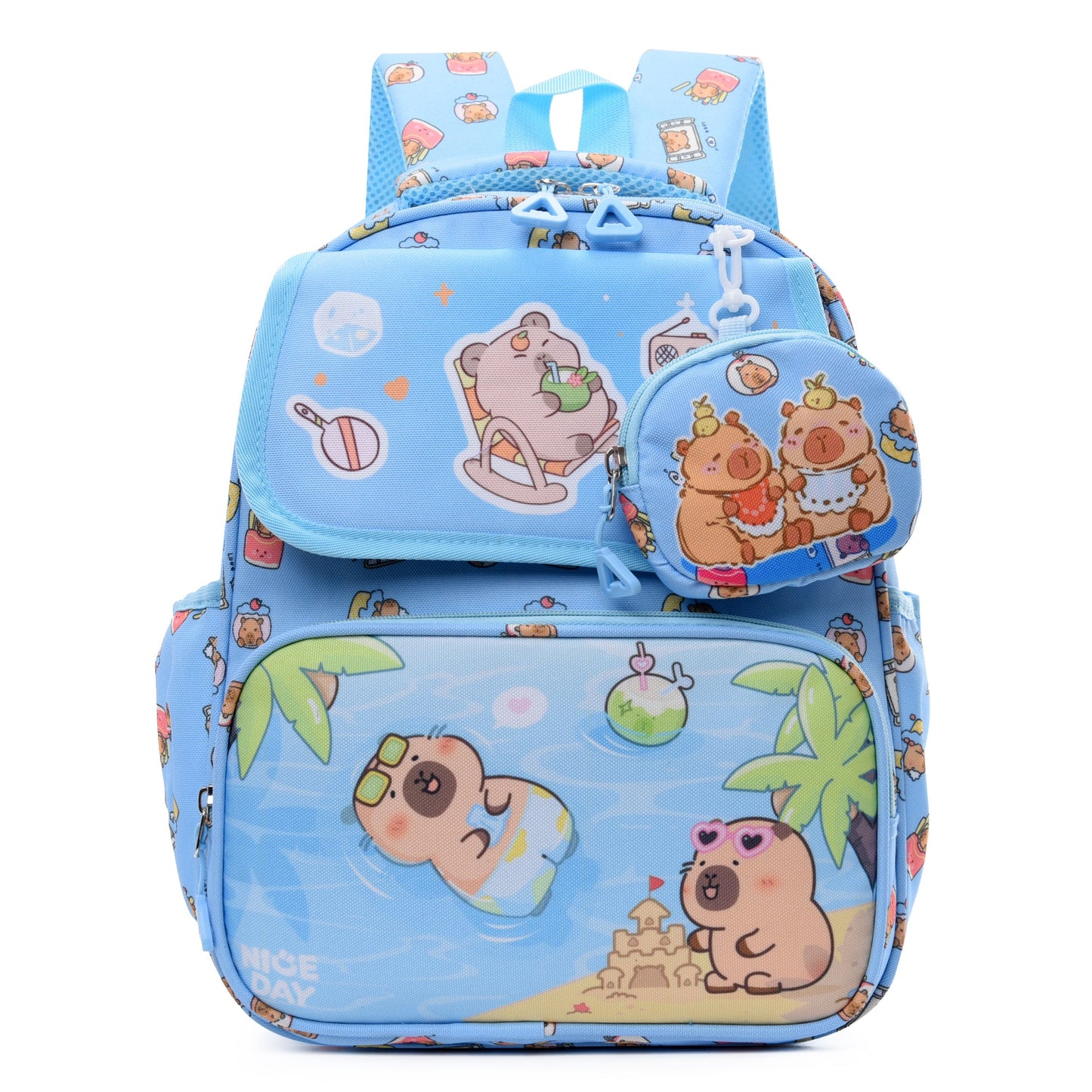 Happy Capybara Kids School Backpack-5