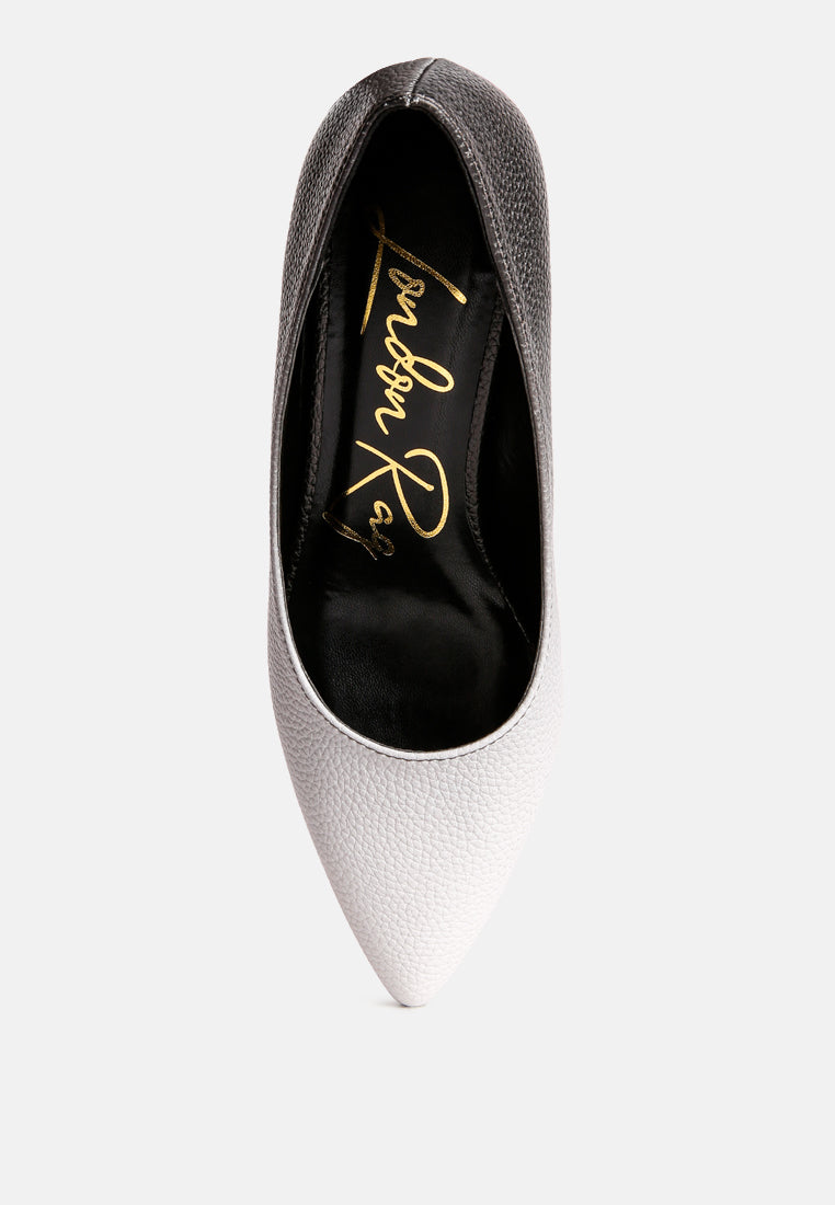 Harlow Metallic Accent Block Heel Pumps-1