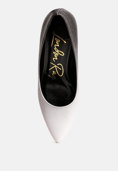 Harlow Metallic Accent Block Heel Pumps-1