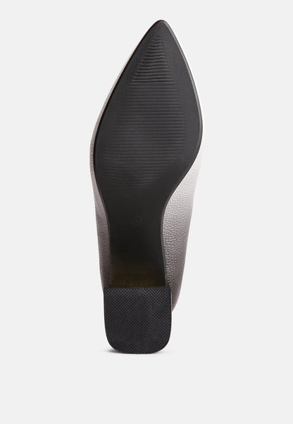 Harlow Metallic Accent Block Heel Pumps-2