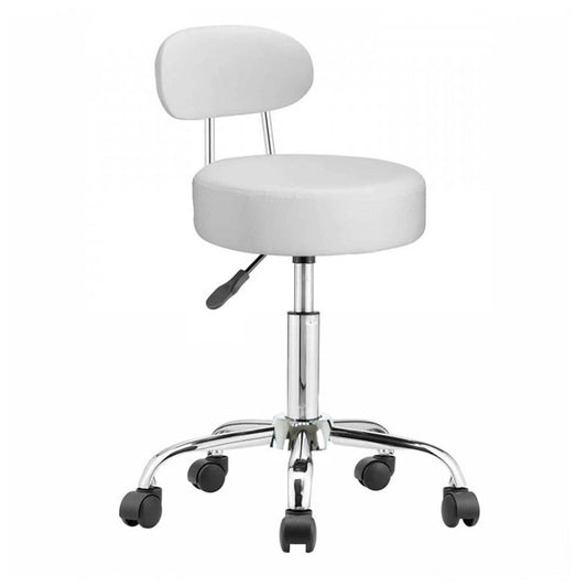 Fotel kosmetyczny z oparciem, biały-0